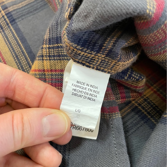 LUCKY BRAND Mens Shirt Large Snap Long-Sleeve Saturday Stretch Western Plaid - Picture 10 of 16